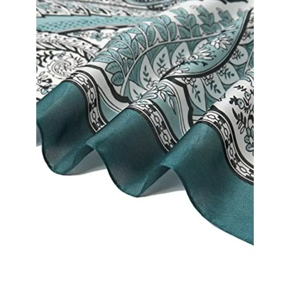 Turquoise Color Head Hair Scarf Like Satin Silk Scarf Sleeping Hair Wrapping